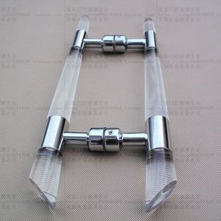 门把手T孔距16.5CM 木门大拉手 无框玻璃门水晶拉手 淋浴房t拉手