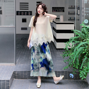 裙D29 三宅风百褶印花套装 P185K268 大货