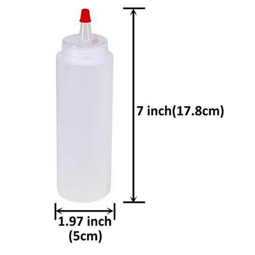 10 Packs of 8 Oz Plastc Squeeze Bottles wth Red Tp Caps跨境