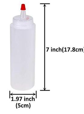 10 Packs of 8 Oz Plastc Squeeze Bottles wth Red Tp Caps跨境