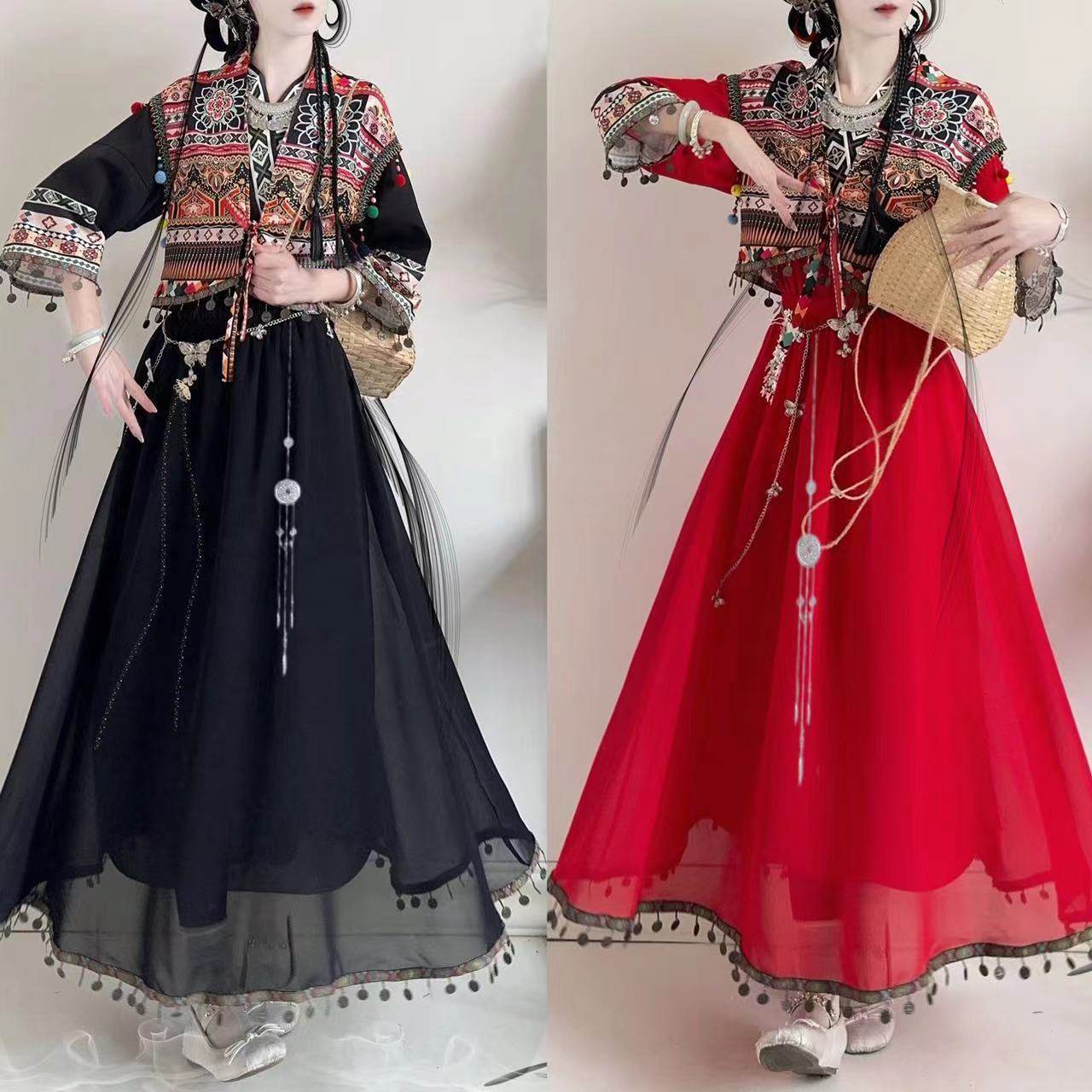 十里桃花原创汉服苗疆少女服饰异域风情古风民族风旅拍舞蹈套装夏,女装/女士精品,汉服套装,淘宝优惠券,粉丝福利购,淘宝优惠卷