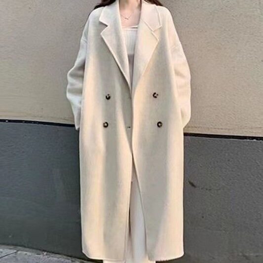 高级感毛呢外套女2025新款秋冬季韩版小个子中长款呢子大衣加厚潮