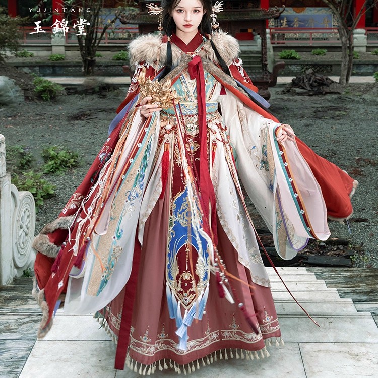 魏晋齐腰裙汉服套装秋冬加绒保暖