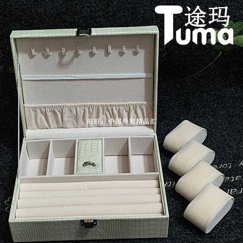蜥蜴图案apu皮革首饰盒公主珠宝店
