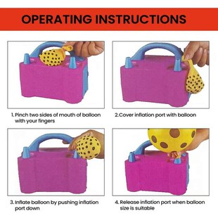 Balloon Air Pump Inflator Dual BNozzle Air Blower Balloon In