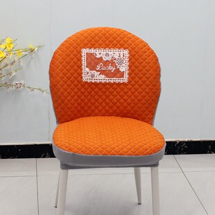 餐桌弧形椅子套罩2024s新款座椅套罩垫子靠P背一体保护套异形奶油