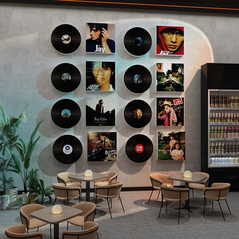 周杰伦音乐墙面装饰贴黑胶唱片工业D风清酒吧馆网红打卡拍照区布,家居饰品,软装墙贴,淘宝优惠券,粉丝福利购,淘宝优惠卷
