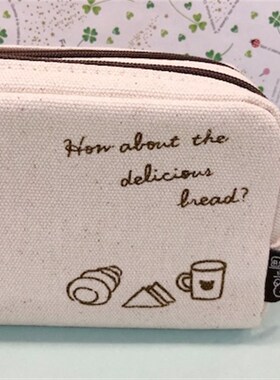 Rilakkuma San-X 拉拉熊懒懒熊~拉拉熊帆布Z笔袋-奶油