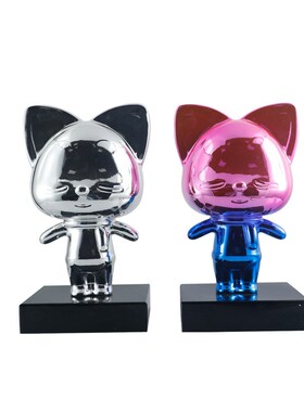 现代简约卡通摆件家m居客厅软装饰品样板房间玄关软装艺术品摆设