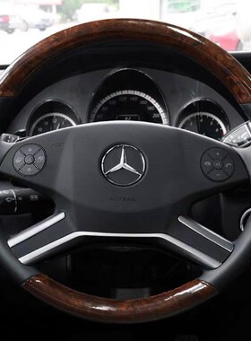 奔驰M级R级GL级ML350 ML400 BR320 300仿桃木纹手缝真皮方向盘把
