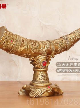 家摆招财象牙g欧式居摆件客厅装饰品玄关酒柜创意大象书房电视