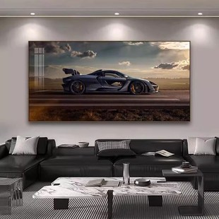 跑车挂画超跑改装 饰画男生房W间宿舍赛车壁 车文化GTR保时捷911装