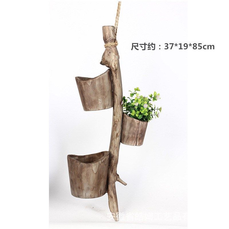 侘寂风意枯木架插花干花u瓶民宿庭院阳台带绳垂吊木质多肉花盆,鲜花速递/花卉仿真/绿植园艺,花盆,淘宝优惠券,粉丝福利购,淘宝优惠卷