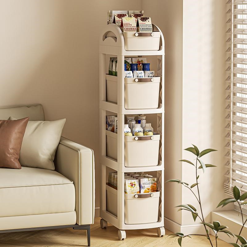 塑料落地整理架卫生间落地厕所夹缝收纳架子Q小推车置物架浴室