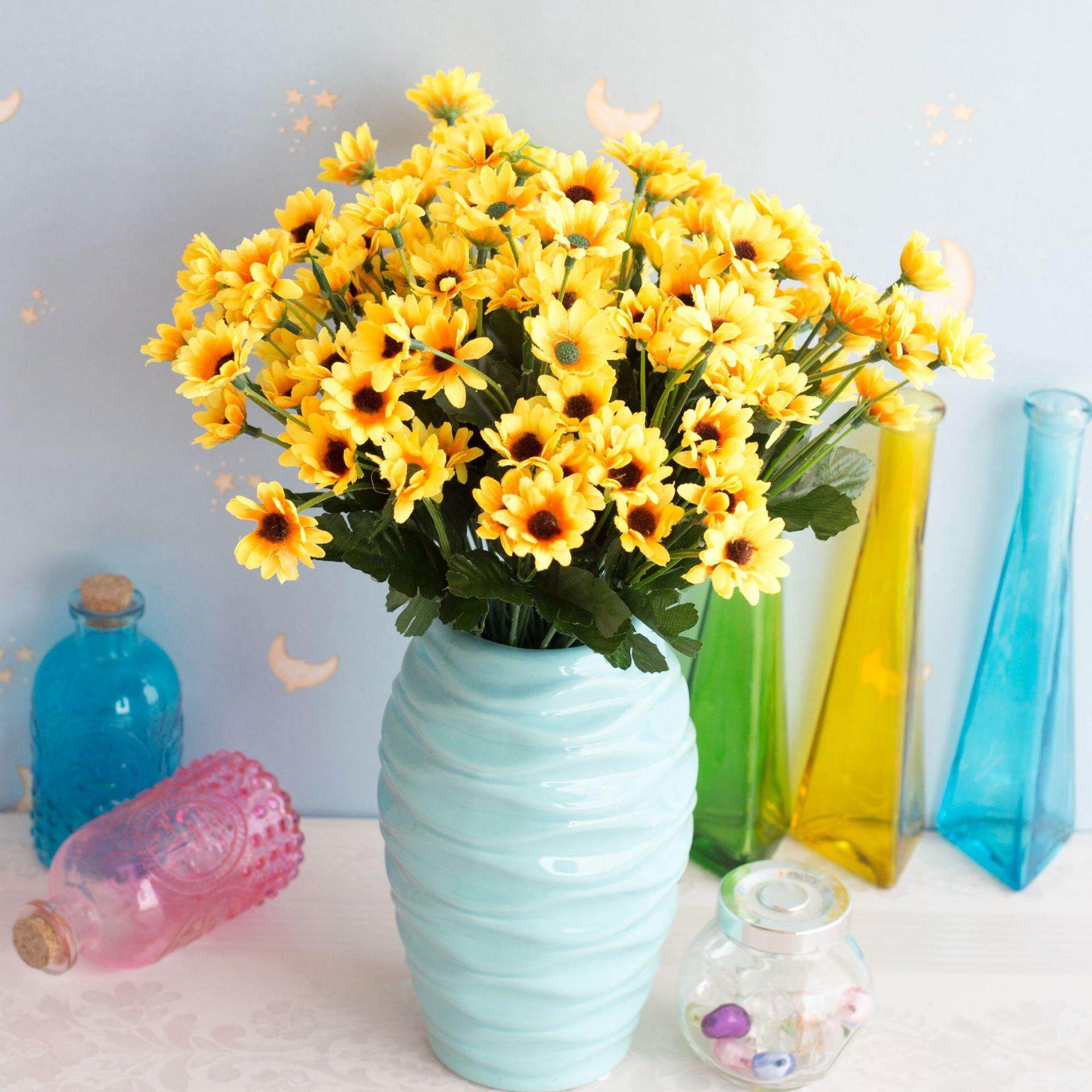 仿真 24头道ahp太阳菊 假花摆装绢花工艺件家居饰拍摄具插花配件