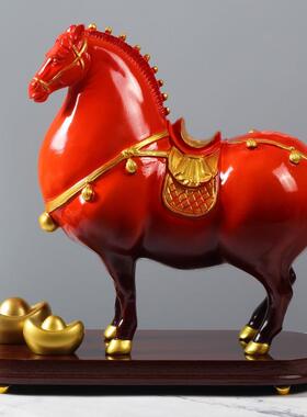 爆款马上有钱摆件新中式客厅暖居博古架酒柜装饰品办公室开业乔迁