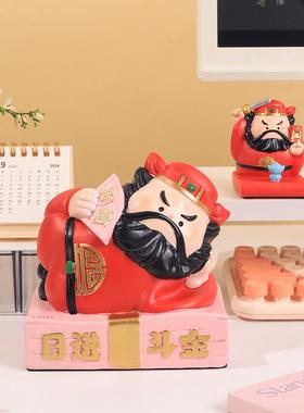 爆款国潮创意办公室钟馗水逆祝福工位桌面摆件创意神仙解压家居装