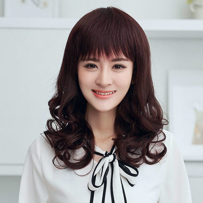 透气假发女长卷发假发全头套女真发套妈妈短发中长款中年女士发型