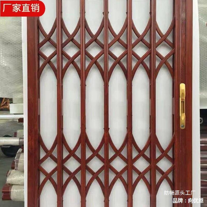 铝合金拉闸门拉门防盗窗防护网推拉门伸缩门折叠门