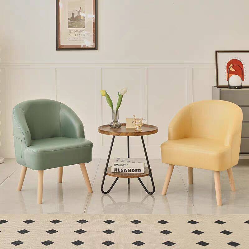 2026单人沙发椅小户型实木阳台休闲小沙发椅卧室懒人休闲一人椅子