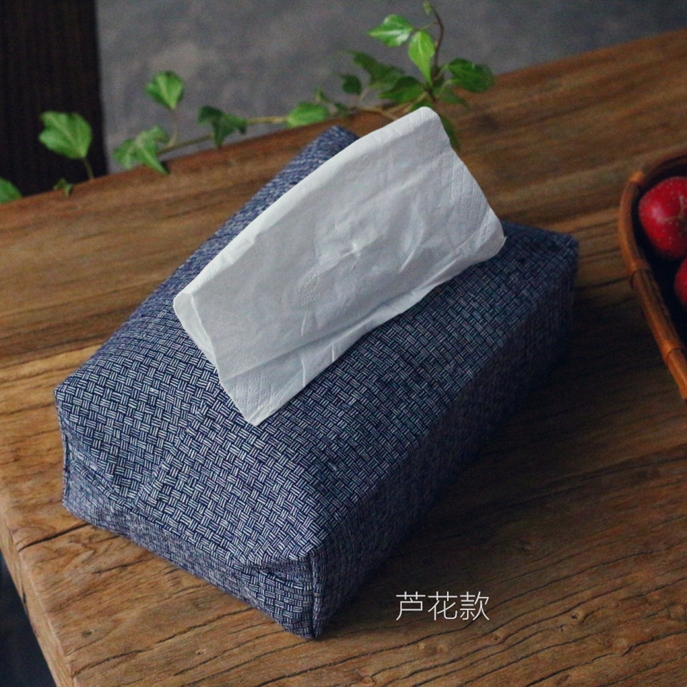 手工批发格子土布纸巾套条纹植物染布艺纸巾袋抽纸袋