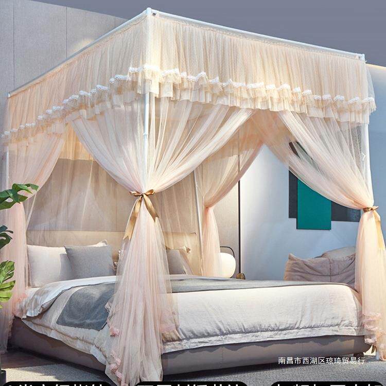 落地式蚊帐三开门家用卧室2026新款轻奢风宫廷北欧加厚1.8米