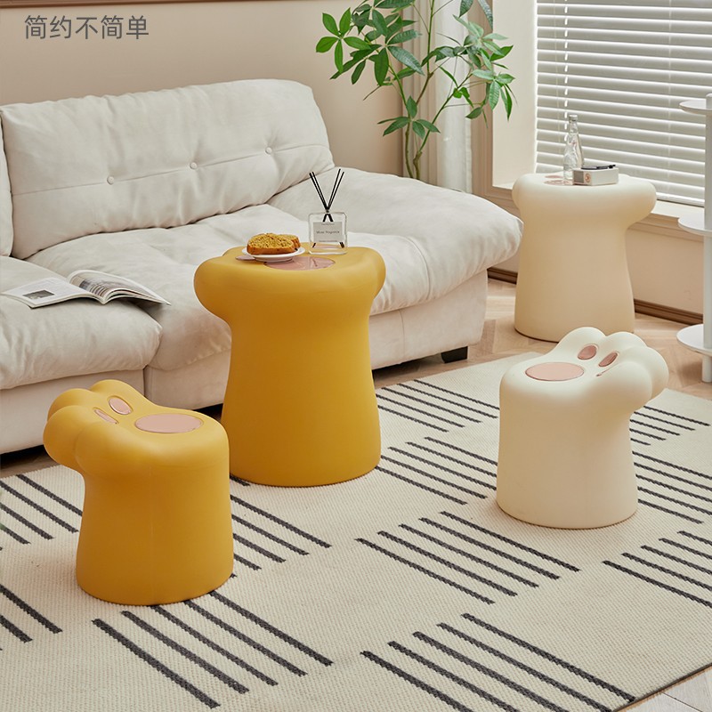 创意猫爪落地摆件沙发边几茶几可爱家居装饰品换鞋凳子卧室置物架