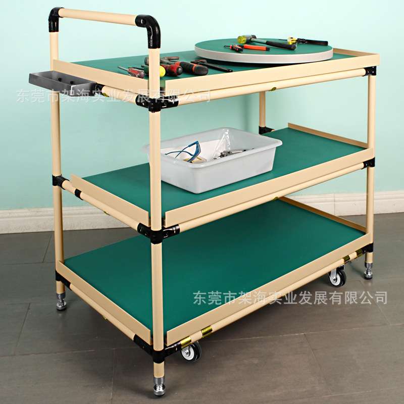 直销可移动轮盘周转车精益管防静电物料架车间工具手推车
