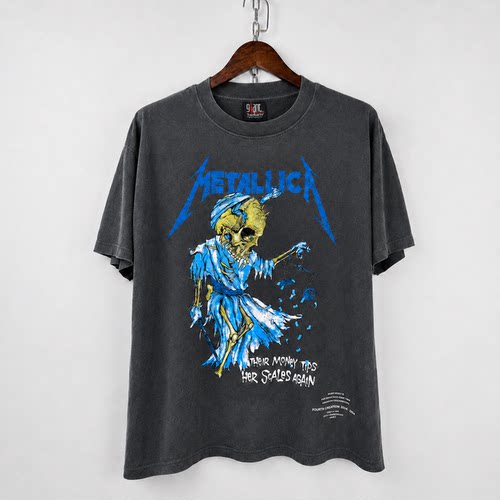 现货Metallica雨神VintageT恤
