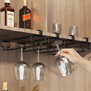 轻奢酒柜高端红酒杯架倒挂吊高脚杯架免打孔酒架子家用悬挂挂创意