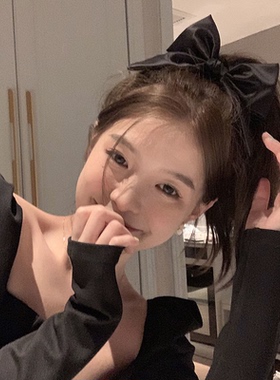 少女甜美高马尾蝴蝶结发圈头绳扎丸子头皮筋发绳网红简约气质头