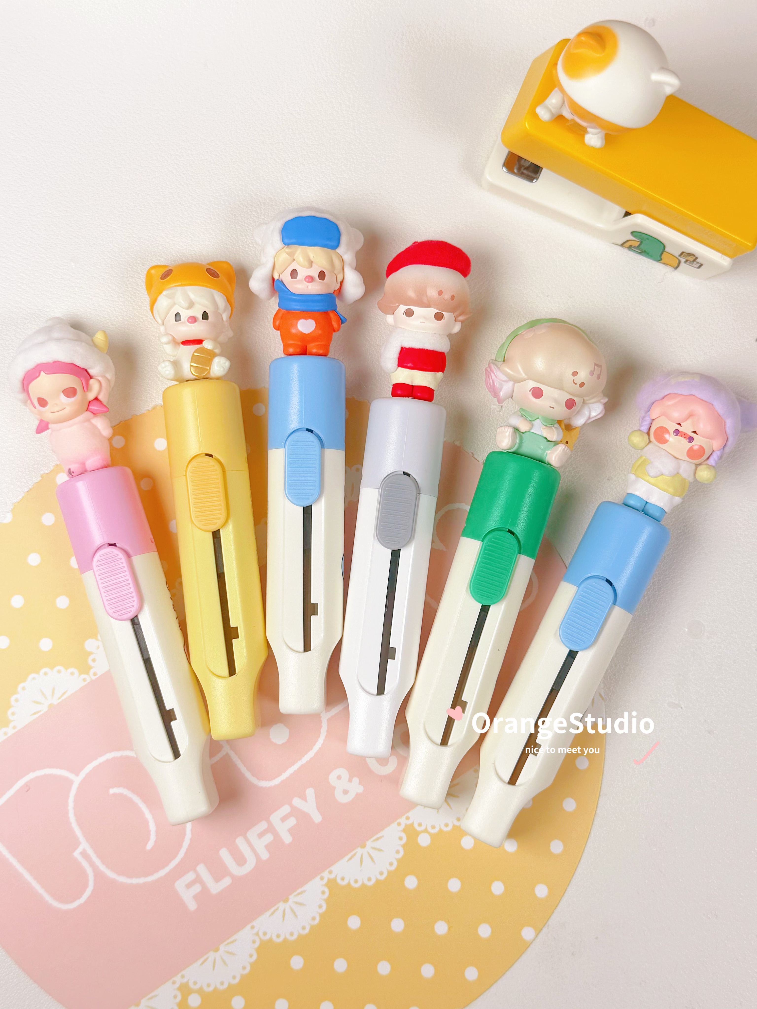 泡泡玛特萌粒笔刀磁吸开箱刀 拆快递小刀神器DIY萌粒美工刀高颜值