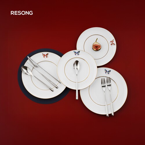 RESONG日诵家居 高温瓷典雅牛扒餐具套装 西餐刀叉盘礼品