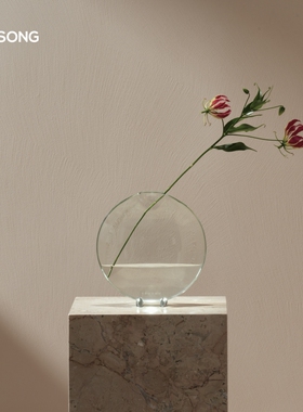 RESONG日诵 鱼嘴玻璃花瓶 透明桌面摆件 水培鲜花创意客厅装饰品