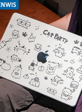 原创可爱小猫2025新款苹果笔记本macbook air/Pro保护壳电脑13.6英寸磨砂壳14.2英寸外壳M4/M5 Mac涂鸦保护壳
