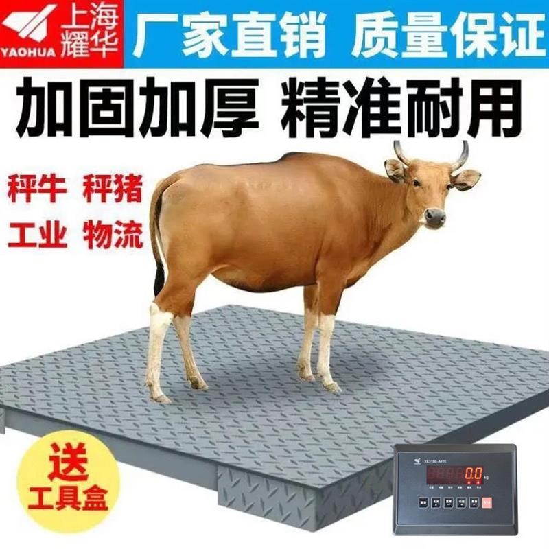 上海地磅秤1-3吨高精度平台小型电子地磅Q称猪牛畜牧秤带围栏