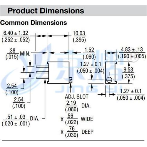 3224W-1h-101E 100R 贴片多圈可调电位器(10只)