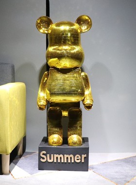 暴力熊网红kaiws摆件真空电镀客厅走廊空间装饰雕塑大型落地摆件