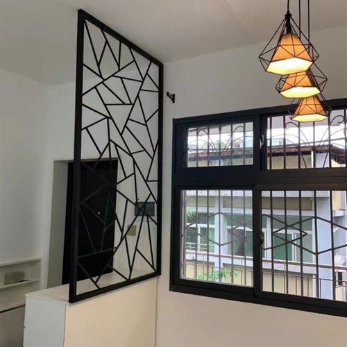 简约艺术屏风不锈钢n隔q鞋柜上的屏风隔断墙客厅玄关置物架铁艺屏