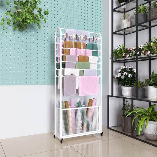 花店花架c子展示架包装纸收纳架丝带缎带彩带架花店材料专用货架