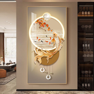 轻奢适合玄关 饰画走廊过道尽头东方美学壁画入户进门高端挂画 装