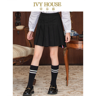 新款 女大童春季 学院风百褶半身裙JK短裙裙子 HOUSE常春藤童装 IVY