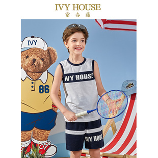 款 男大童夏季 背心短裤 短袖 休闲两件套 IVY 套装 HOUSE常春藤儿童装