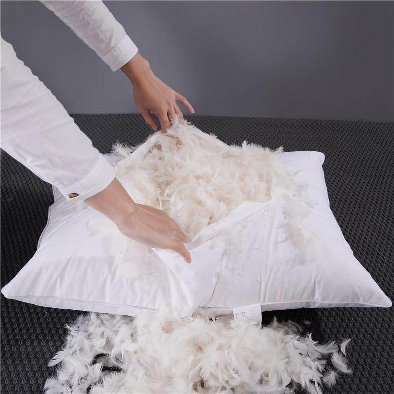 出口希尔顿羽绒枕100%白鹅绒枕芯酒店白鹅毛枕头助睡眠柔软护颈枕