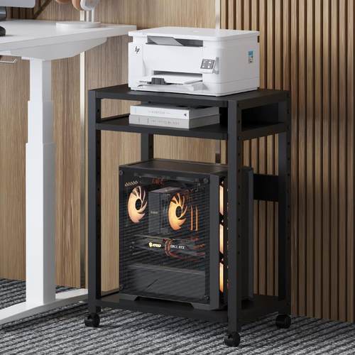 印表机置物架可移动带滑轮可储物多层功能收纳整理电脑主机箱架子