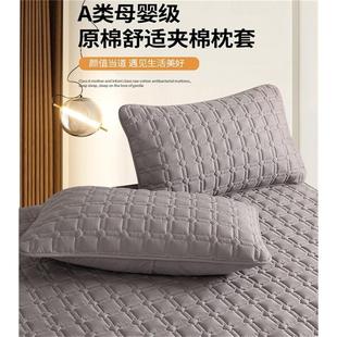 A类防水夹棉枕套抗菌全棉枕巾一对装 枕头套信封枕芯保护套48x74cm