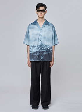 OLIX机能户外夏季薄款短袖衬衫男潮牌潮流休闲港风设计感痞帅衬衣