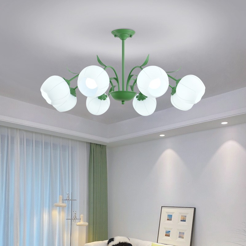 客厅吊灯2023新款网红奶油风花朵卧室餐厅灯家用现代简约主卧灯具