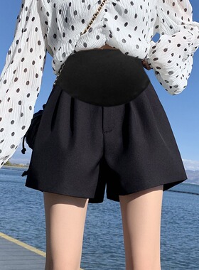 孕妇短裤外穿夏季薄款西装阔腿z裤子小个子夏天休闲打底裤夏款夏