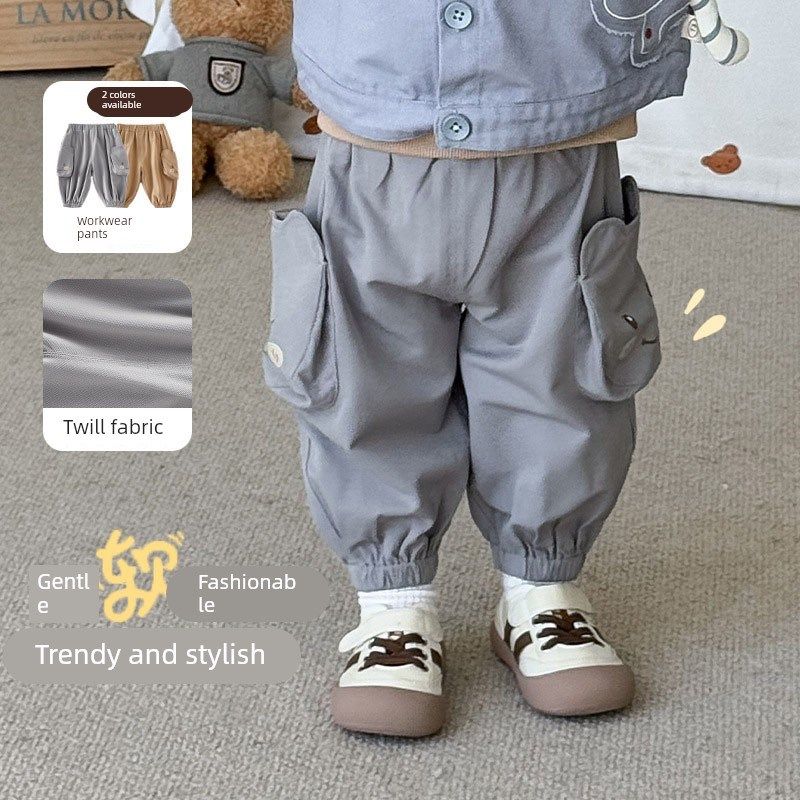 儿童工装裤2025新款春秋男式休闲裤婴儿打底裤外穿裤新潮,童装/婴儿装/亲子装,裤子,淘宝优惠券,粉丝福利购,淘宝优惠卷